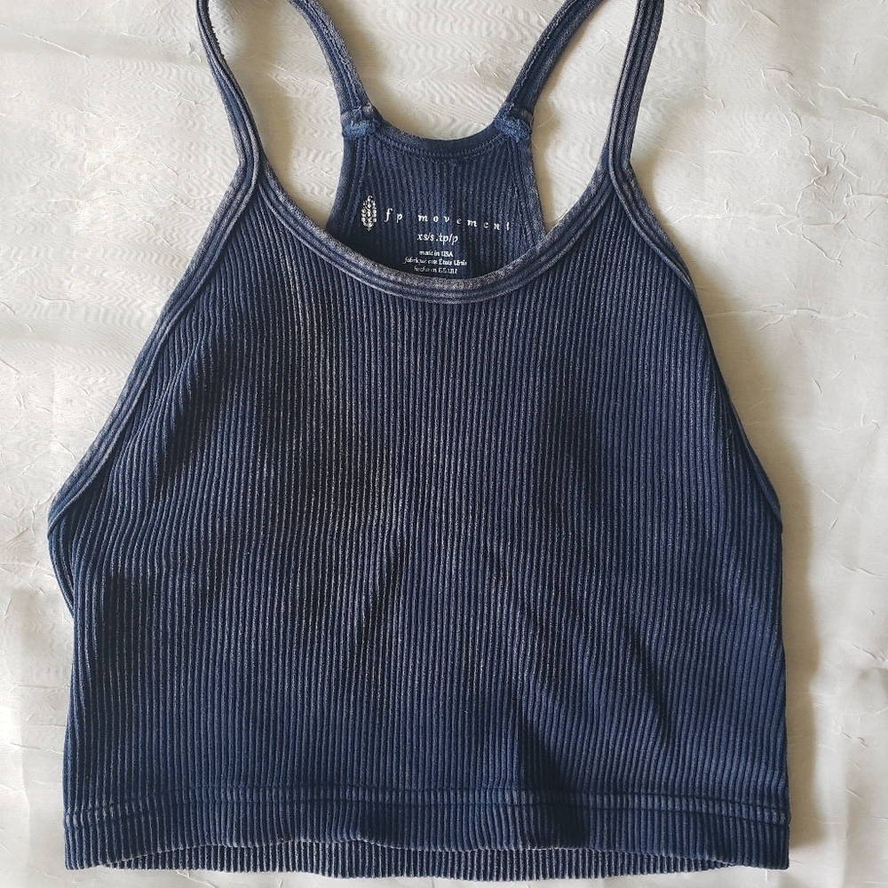 Free People Movement Happiness Runs Navy tank